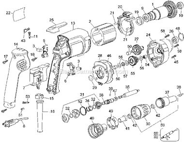 Page A Diagram and Parts List for 2127-SBD Type 100 Black and Decker Screwdriver